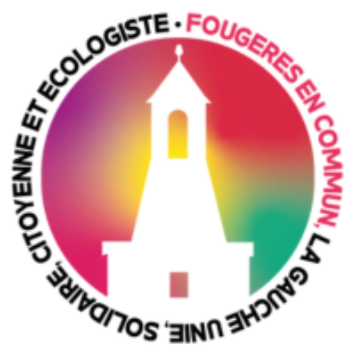 Logo représentant le Beffroi de Fougères, logo de Fougères En Commun, La Gauche Unie, Solidaire, Citoyenne et Écologiste à Fougères